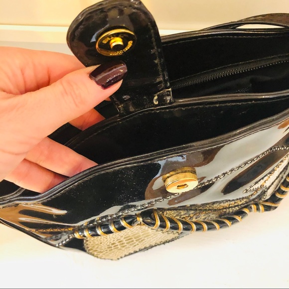 Vintage 80s abstract patchwork crossbody bag - Picture 12 of 16